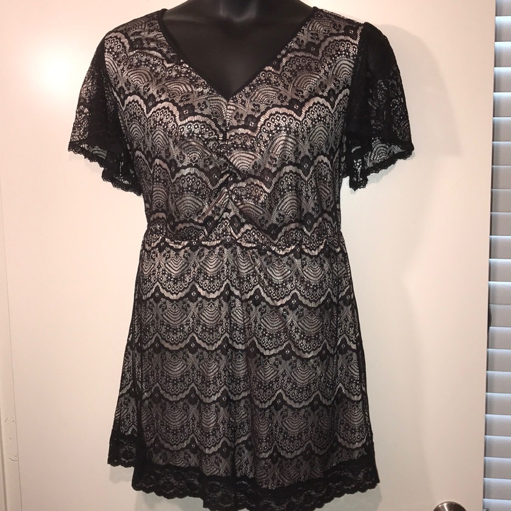 Style & co. - black lace top women’s 3x